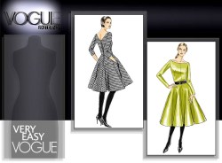 8615 VOGUE EASY LINED BACK V SWING DRESS LENGTHS PATTERN 8-14